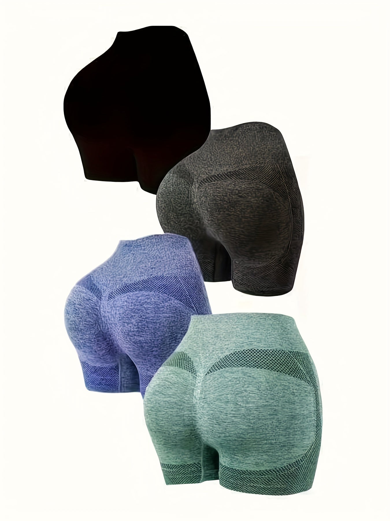 4 Pack Seamless High Waist Biker Shorts Butt Lifting Leggings
