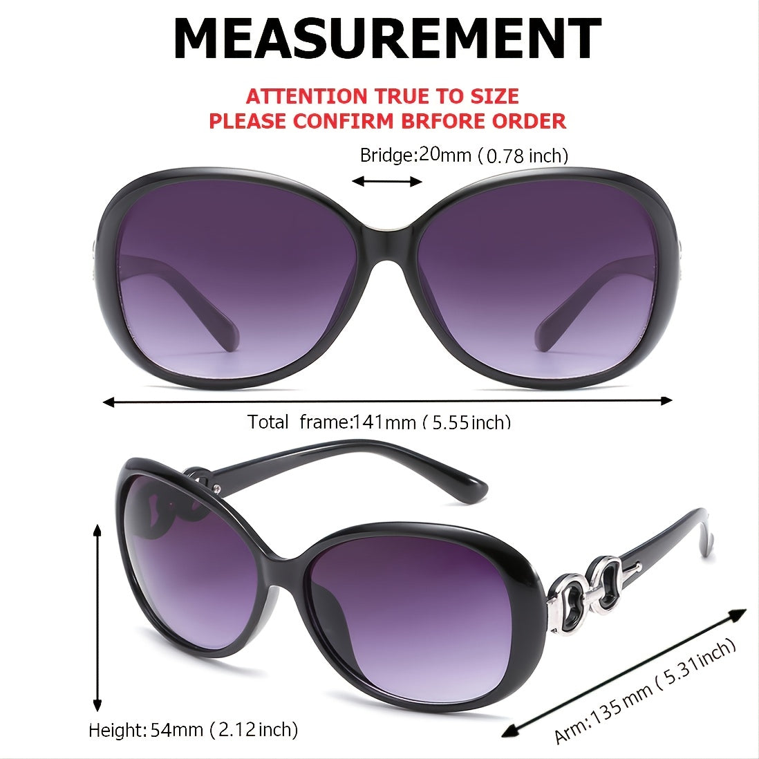 ENSARJOE Vintage Sunglasses Women Big Frame UV400 Ladies Shades