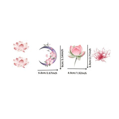Colorful Lotus Tattoo Stickers Waterproof Temporary Tattoos