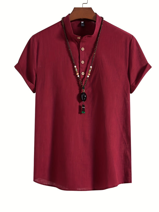 Men's Casual Short Sleeve Shirt for Summer Vacation Resort