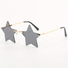 Men's Star Rimless Sunglasses for Street Photography Holiday Party