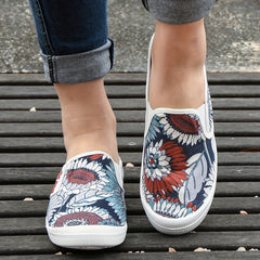 Floral Pattern Shallow Mouth Casual Shoes