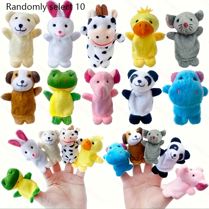 10pcs Mini Animal Finger Puppets Educational Games Creative Play Gift