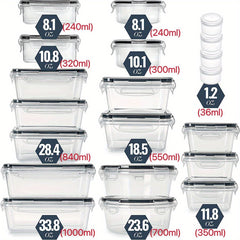 20pcs Large Plastic Food Storage Container With Lid - Fresh Keeping Box