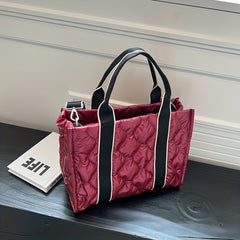 Puffer Quilted Tote Bag Crossbody Winter Shoulder Bag