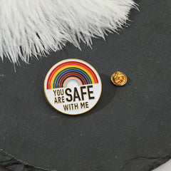 Rainbow Pattern Brooch Drop Oil Style Unique Lapel Pin