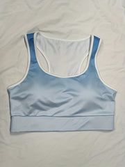  Ombre Print Racer Back Sports Bra