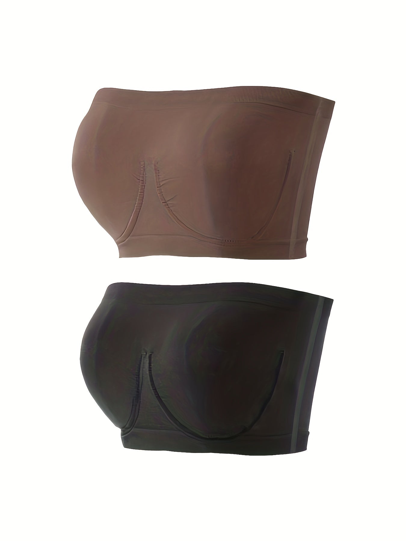 2pcs Strapless Bandeau Bras Soft Stretch Everyday Bra Women's Lingerie