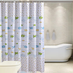 Waterproof Fresh Small Fish Shower Curtain with Metal Grommets