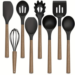 8pcs Silicone Utensil Set Non Stick Cooking Turner Spatula Spoon