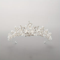 Rhinestone Crown Headdress Wedding Bridal Hair Accessory for Party Prom Birthday