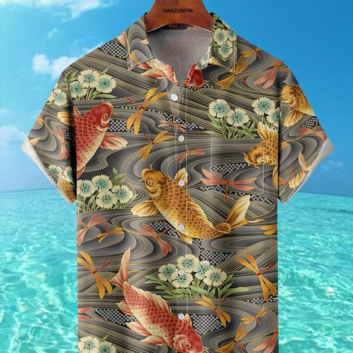 Goldfish Pattern Men's Short Sleeve Shirt