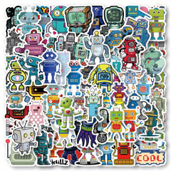 60pcs Robot Stickers Waterproof Vinyl Decal Stickers