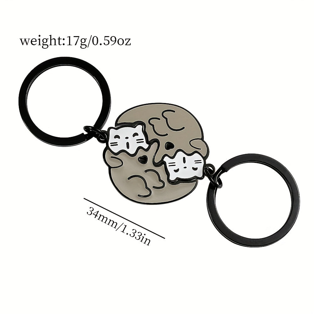 Couple Zinc Alloy Keychain Romantic Gift Anniversary Birthday Accessories Men