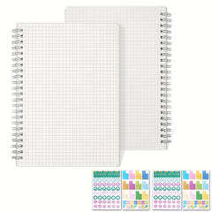 2 Pack A5 Grided Bullet Journals 80 Sheets 100gsm