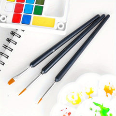 3 Nylon Flat Brushes for Digital Watercolor and Acrylic Painting