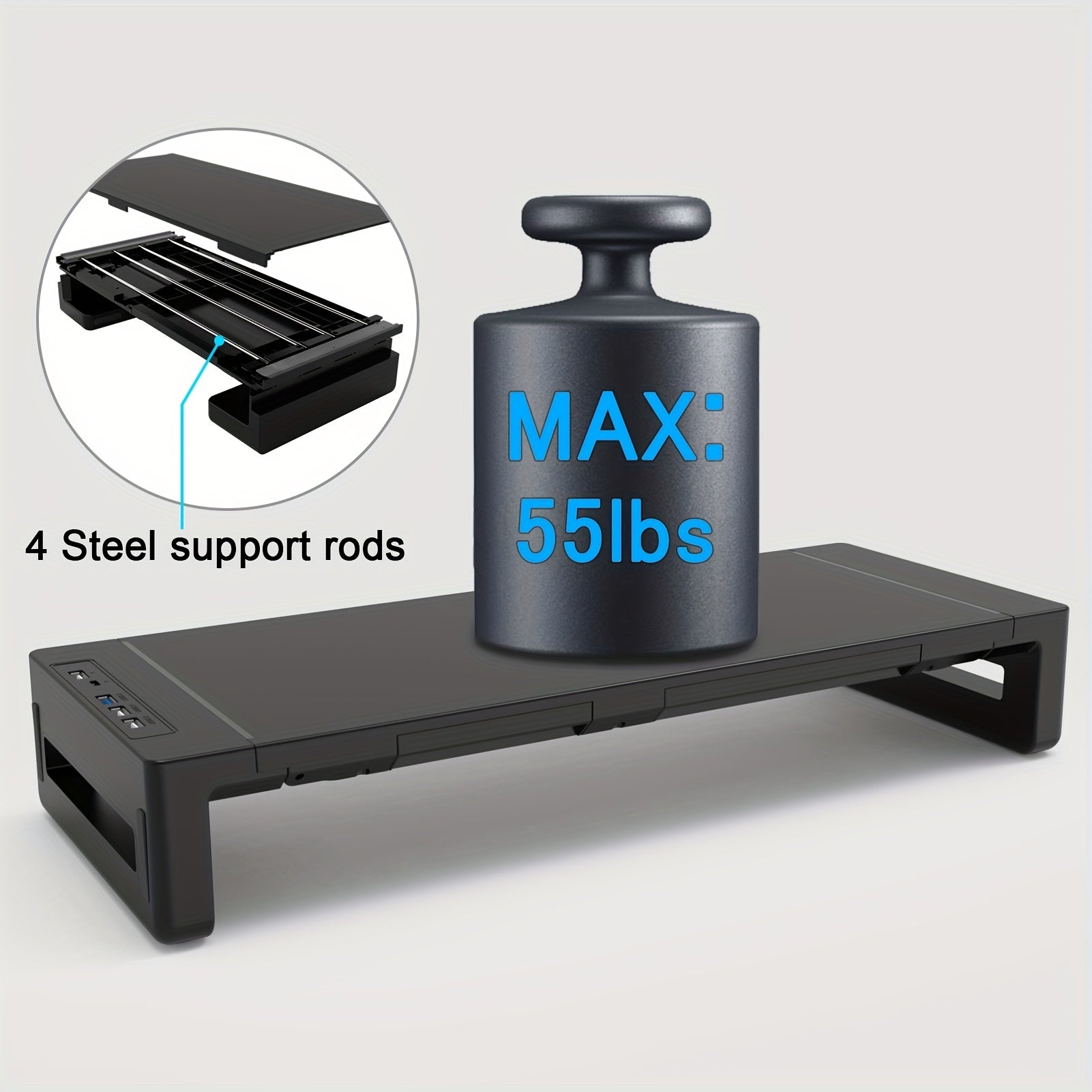 Monitor Stand Riser with Drawer and USB 3.0 Port