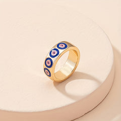 Rainbow Carved Oil Dripping Ring with Red Heart - Gift for Teen Girls