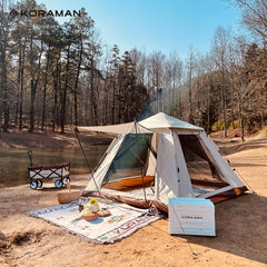 KORAMAN 3-4 Person Camping Tent Water Resistant & Easy Set Up