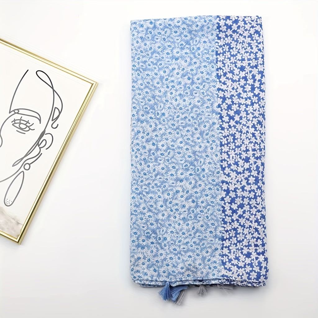 Daisy Printed Scarf Sunscreen Fringed Shawl Classic Casual Wrap