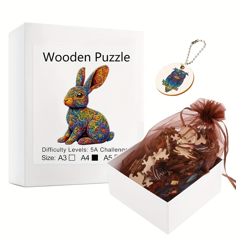 Colorful Rabbit Puzzle 3D Animal Jigsaw 5A Challenge Level Brain Teaser