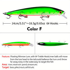 Lifelike Wobbler Fishing Lure 3D Eyes 18.5g Minnow Artificial Hard Bait Fishing