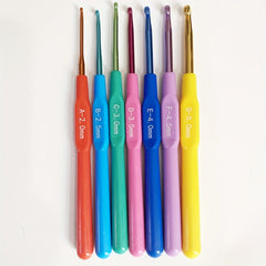 7pcs Candy Handle Crochet Hooks Set Ergonomic for Arthritic Hands
