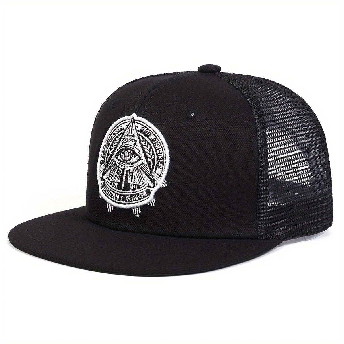 Men's Flat Brim Baseball Cap With Letter Embroidery