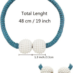 2pcs Faux Pearl Curtain Tiebacks for Blackout & Sheer Windows