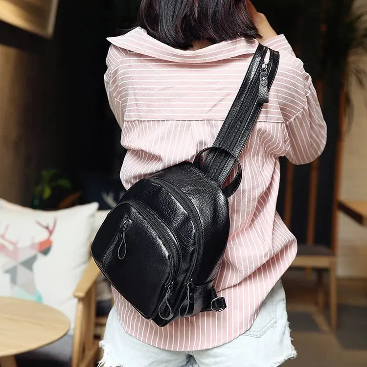 Lady Small PU Backpack Casual Travel Bag
