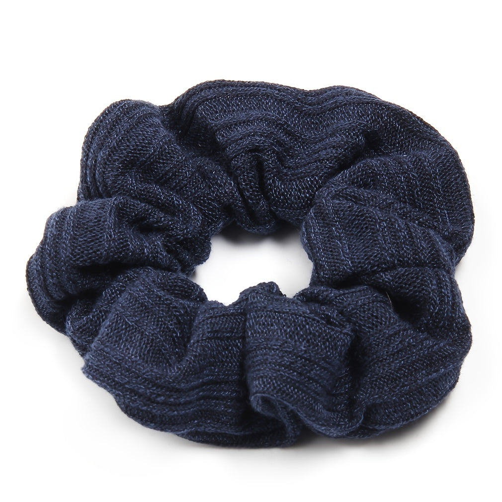 Knit Solid Elastic Scrunchie For Women Girls Sleep Soft Sc...