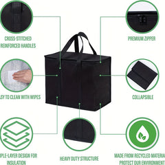 Large Insulated Reusable Grocery Bag Keeps Food Fresh & Cold