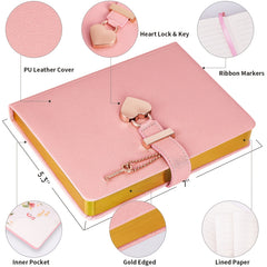 Heart Lock Journal & Pink Drill Pen Set