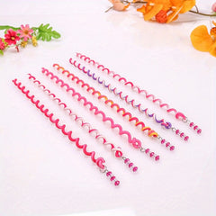6pcs Colorful Telephone Line Hair Ties Headwear