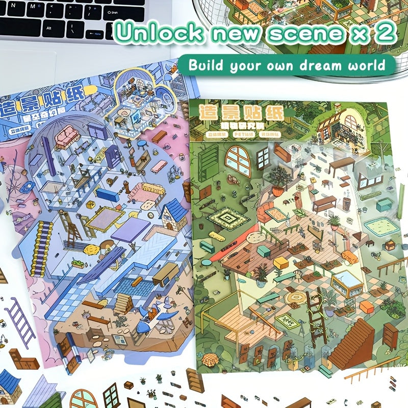 3D House Micro Scene Stickers DIY Educational Toy Album