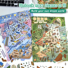 3D House Micro Scene Stickers DIY Educational Toy Album