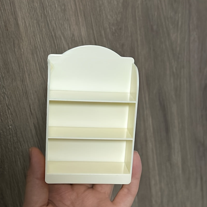 Mini Dollhouse Bookshelf Creamy Plastic Scalloped Edge
