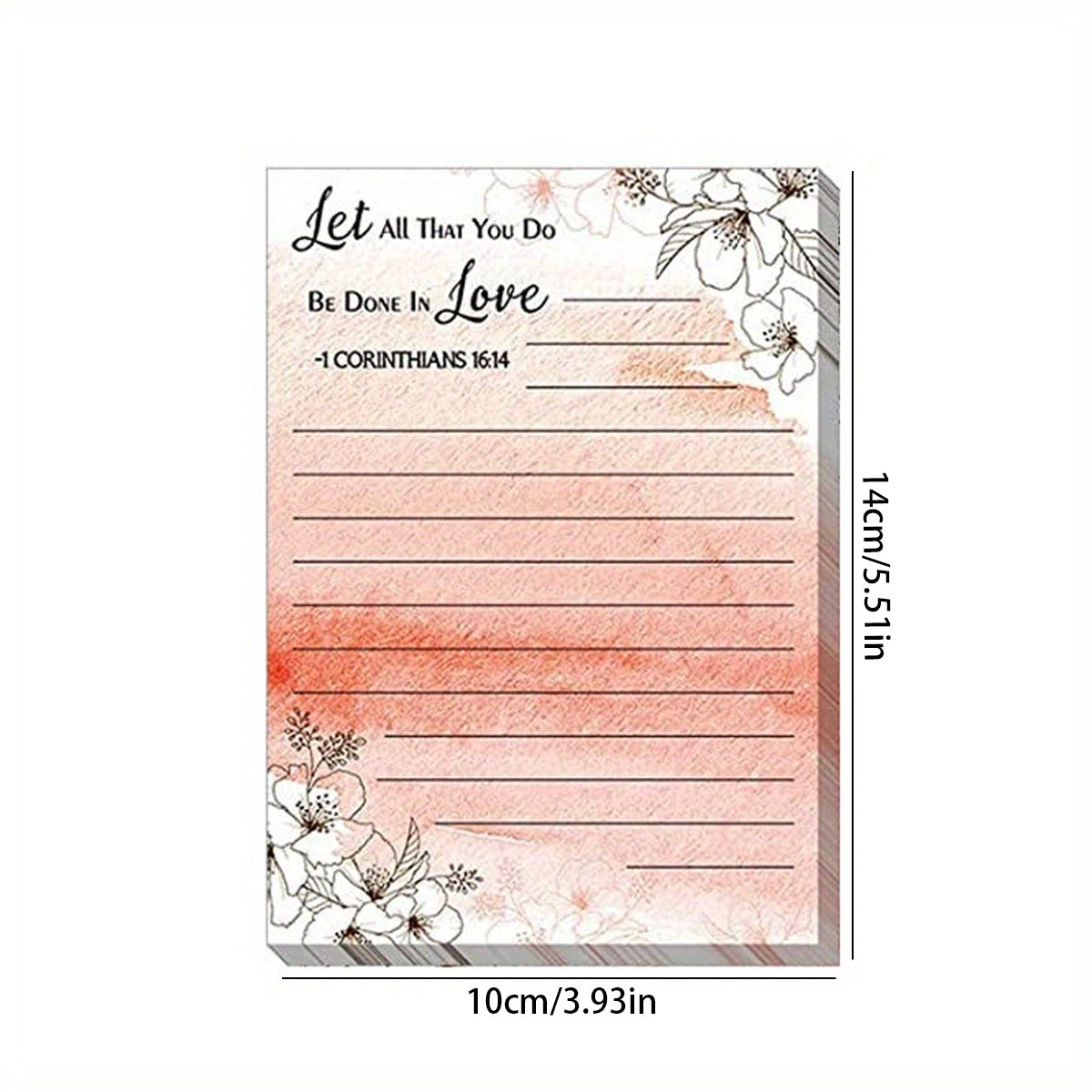 Flower Plant Sticky Notes 12 7 X 10 16 Cm Gradient Note Pads Floral Sticky Memo