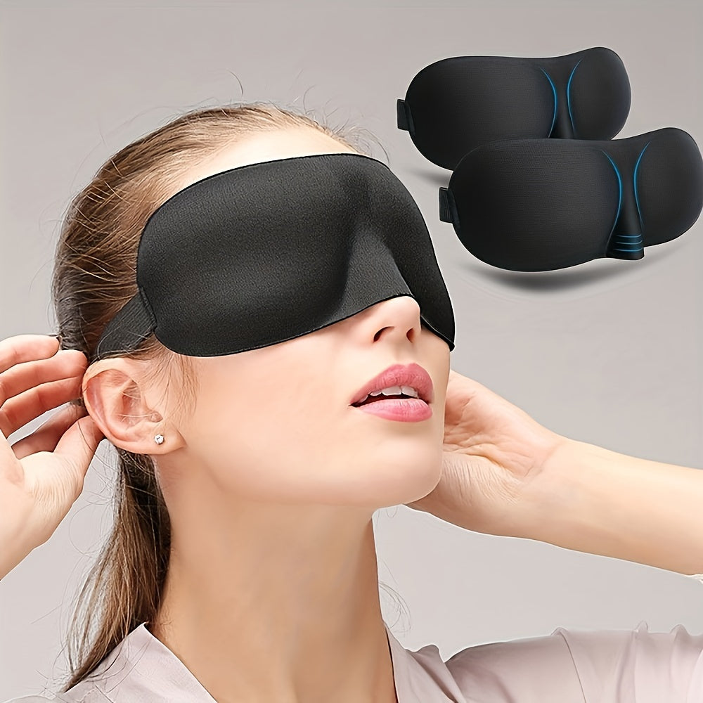 Blackout Sleep Eye Mask 3D Contoured Blindfold Adjustable Strap