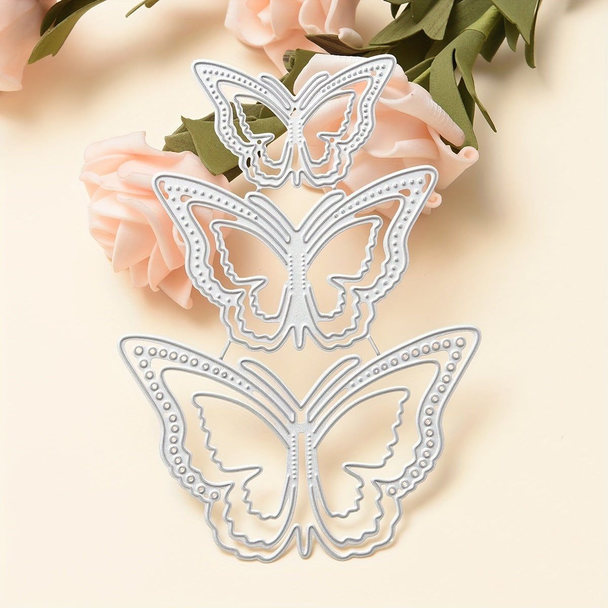 1pc Three Butterflies Metal Cutting Die For Card Making Scrapbook Diy Album Embo