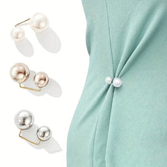 3pcs Faux Pearl Waist Pin Scarf Hijab Clip Set