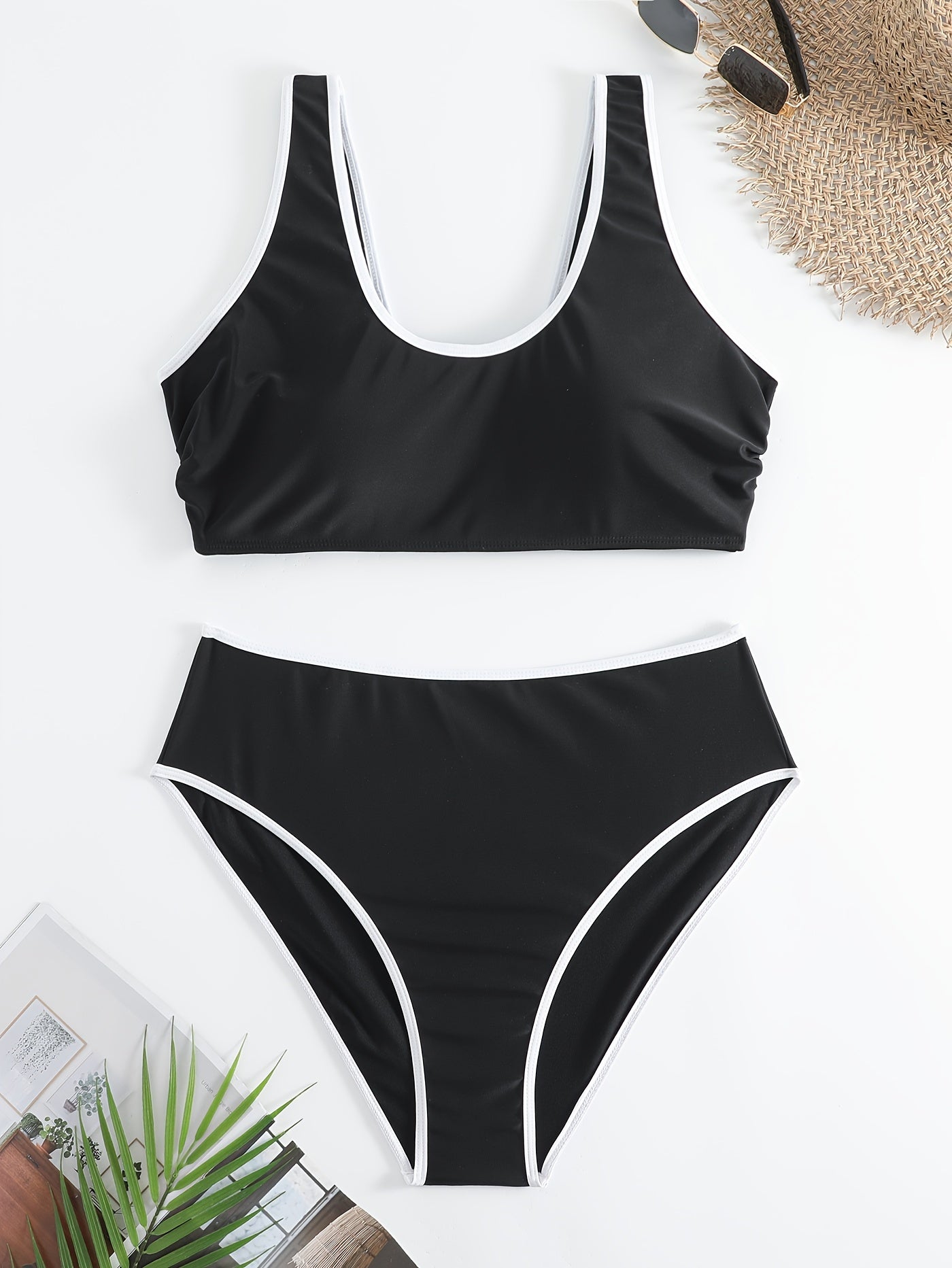  Bikini Set Women's Contrasting Padded Tank Bra Swimsuit