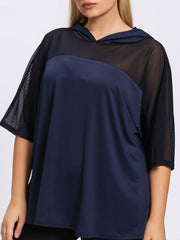  Mesh Short Sleeve Sports Top Semi Sheer Workout Top