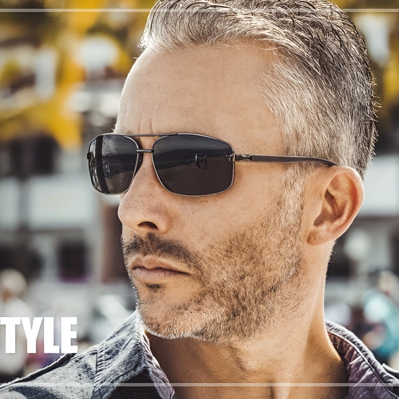 Men's Vintage Square Frame Sunglasses Outdoor Cycling Polarized