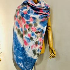 Long Scarf Purple Yellow Cotton Tie Dye Shawl Warm Wrap Windproof