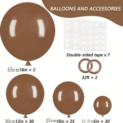 87pcs Brown Balloons in Various Sizes for Garland Arch Coffee Latex Balloon