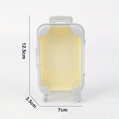 Mini Luggage Dollhouse Organizer - Transparent Plastic Storage Box