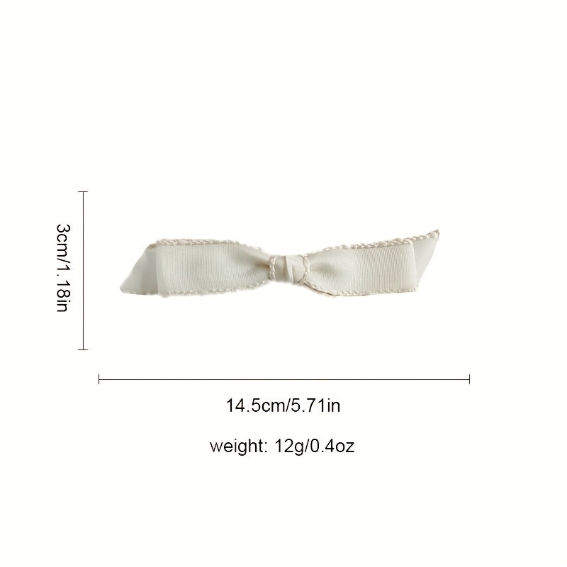 Beige Bow Hair Clip Fabric Bowknot Hair Clip