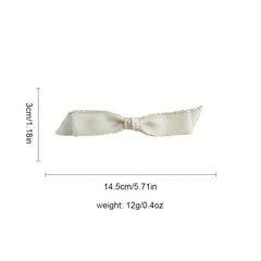 Beige Bow Hair Clip Fabric Bowknot Hair Clip