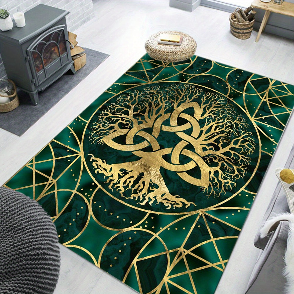 Viking Tree Pattern Area Rug Non-slip Carpet for Living Room Bedroom Decor